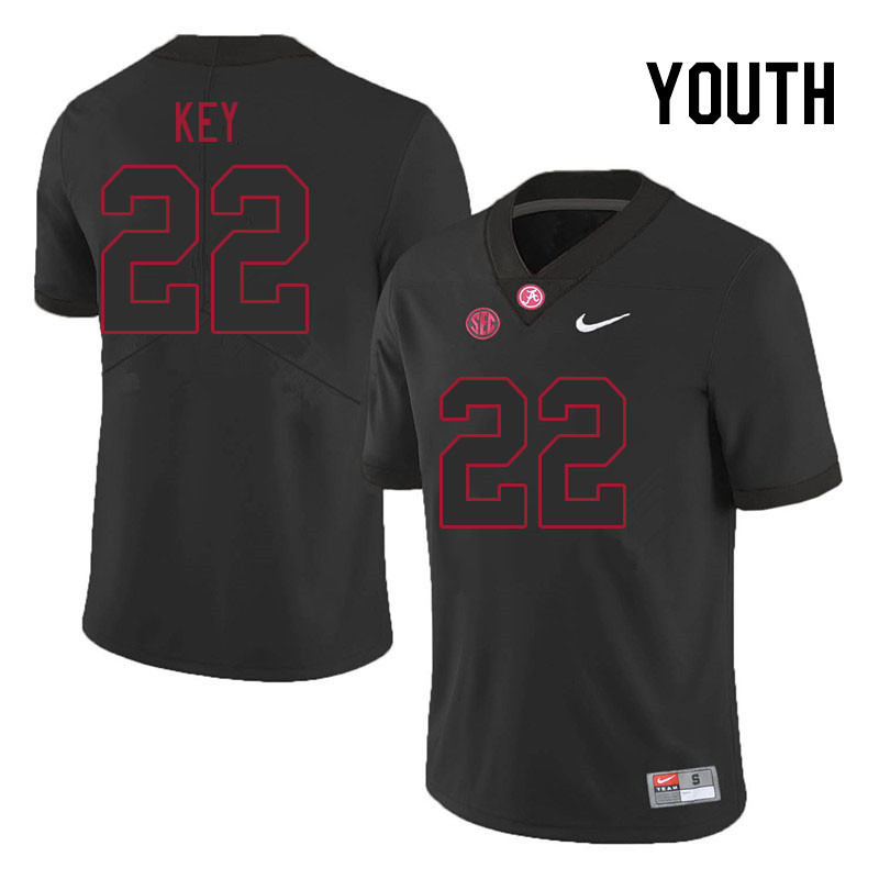 Youth #22 Jaylen Key Alabama Crimson Tide College Footabll Jerseys Stitched Sale-Black
